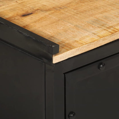 vidaXL Bathroom Cabinet 40x30x50 cm Iron and Solid Wood Mango 6