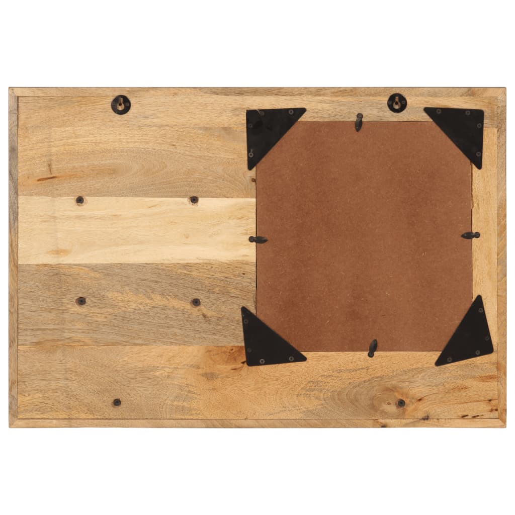 vidaXL Mirror with Shelves 80x8x55 cm Glass and Solid Wood Mango 3