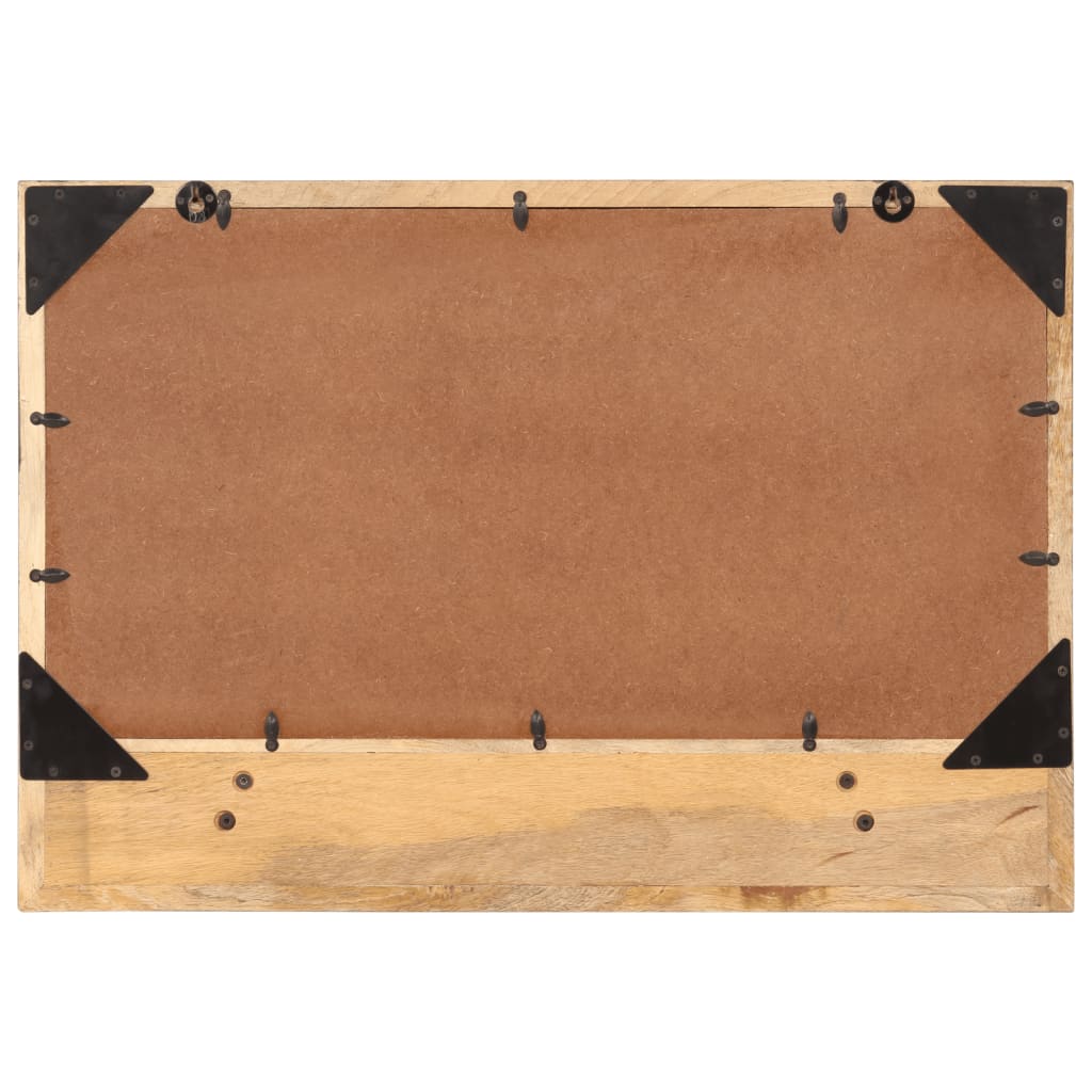 vidaXL Mirror with Shelf 80x8x55 cm Glass and Solid Wood Mango 3
