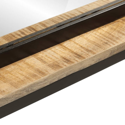 vidaXL Mirror with Shelf 80x8x55 cm Glass and Solid Wood Mango 5