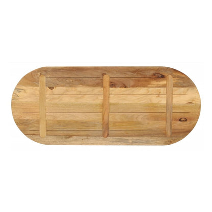 Table Top 100x50x2.5 cm Oval Solid Wood Mango Thickness 25 mm Rough mango wood(natural) 120 cm