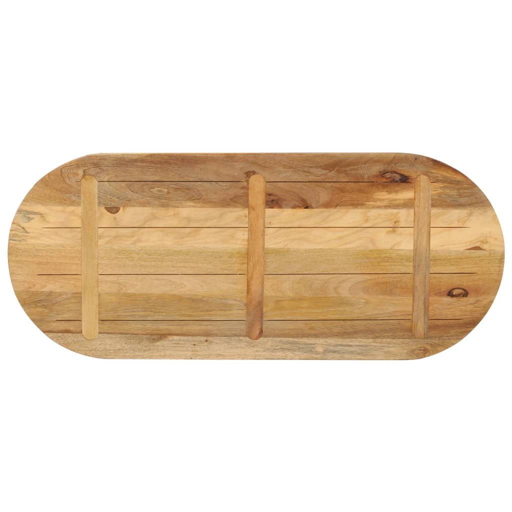 vidaXL Table Top 110x40x3.8 cm Oval Solid Wood Rough Mango 5