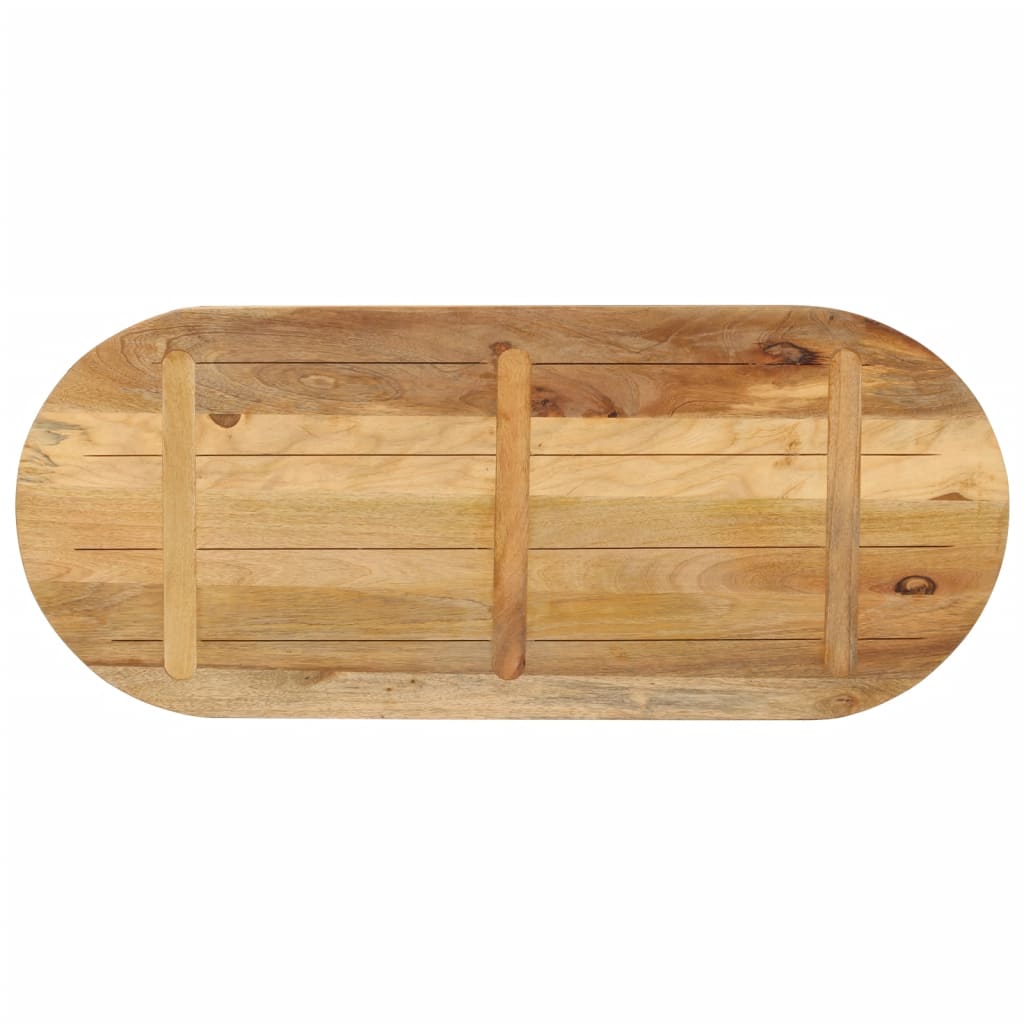 vidaXL Table Top 100x50x3.8 cm Oval Solid Wood Rough Mango 5
