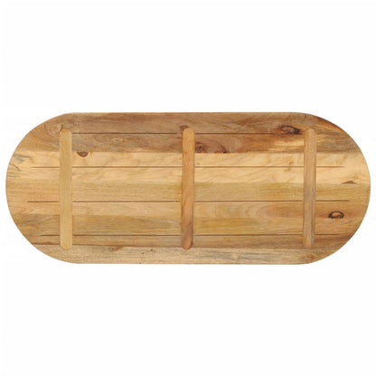 vidaXL Table Top 100x50x3.8 cm Oval Solid Wood Rough Mango 5