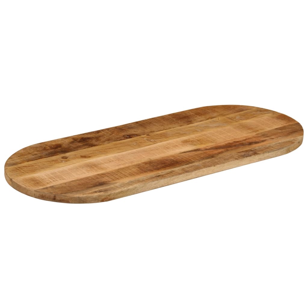 vidaXL Table Top 110x50x3.8 cm Oval Solid Wood Rough Mango 2
