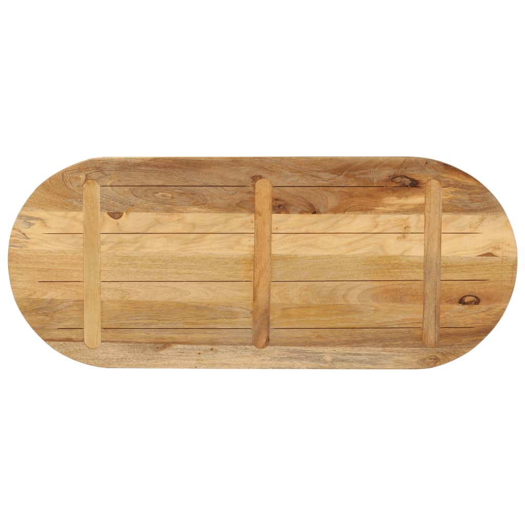 vidaXL Table Top 110x50x3.8 cm Oval Solid Wood Rough Mango 5