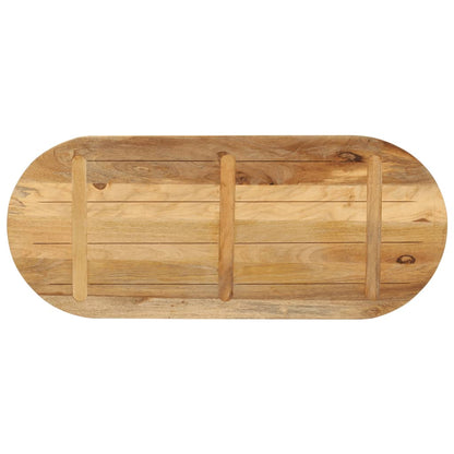 vidaXL Table Top 110x50x3.8 cm Oval Solid Wood Rough Mango 5
