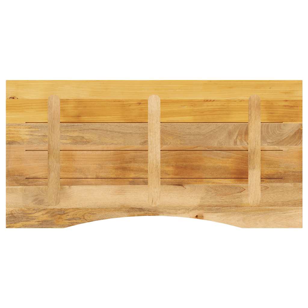 vidaXL Desk Top with Curve 110x50x2.5 cm Solid Wood Rough Mango 5