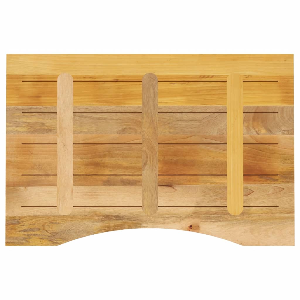 vidaXL Desk Top with Curve 100x60x2.5 cm Solid Wood Rough Mango 5