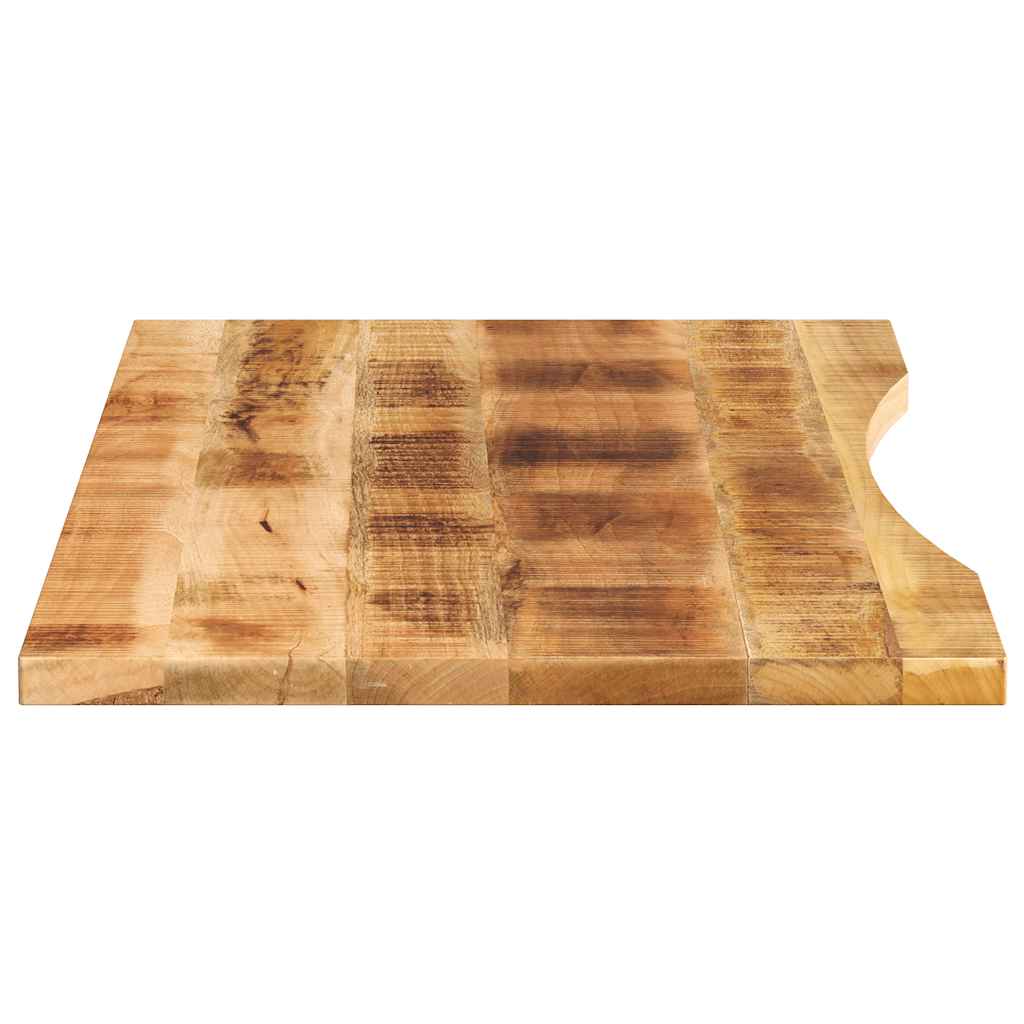 vidaXL Desk Top with Curve 110x60x2.5 cm Solid Wood Rough Mango 4