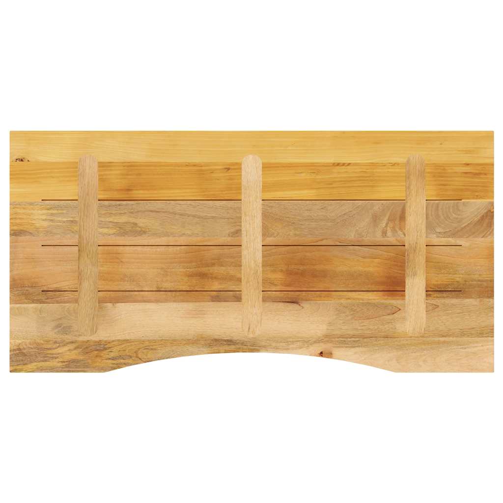 vidaXL Desk Top with Curve 110x60x2.5 cm Solid Wood Rough Mango 5