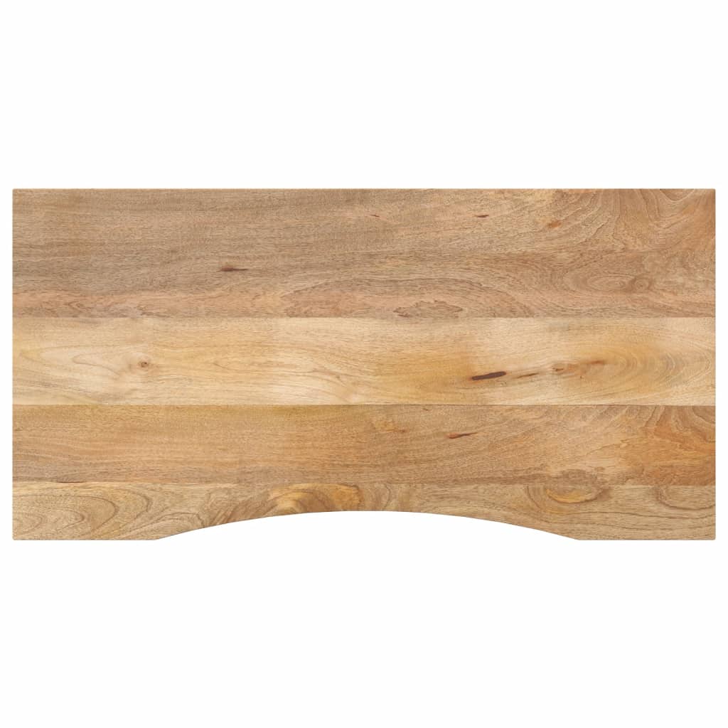 vidaXL Desk Top with Curve 110x50x2.5 cm Solid Wood Rough Mango 1
