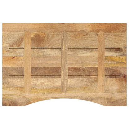 vidaXL Desk Top with Curve 90x60x2.5 cm Solid Wood Rough Mango 5