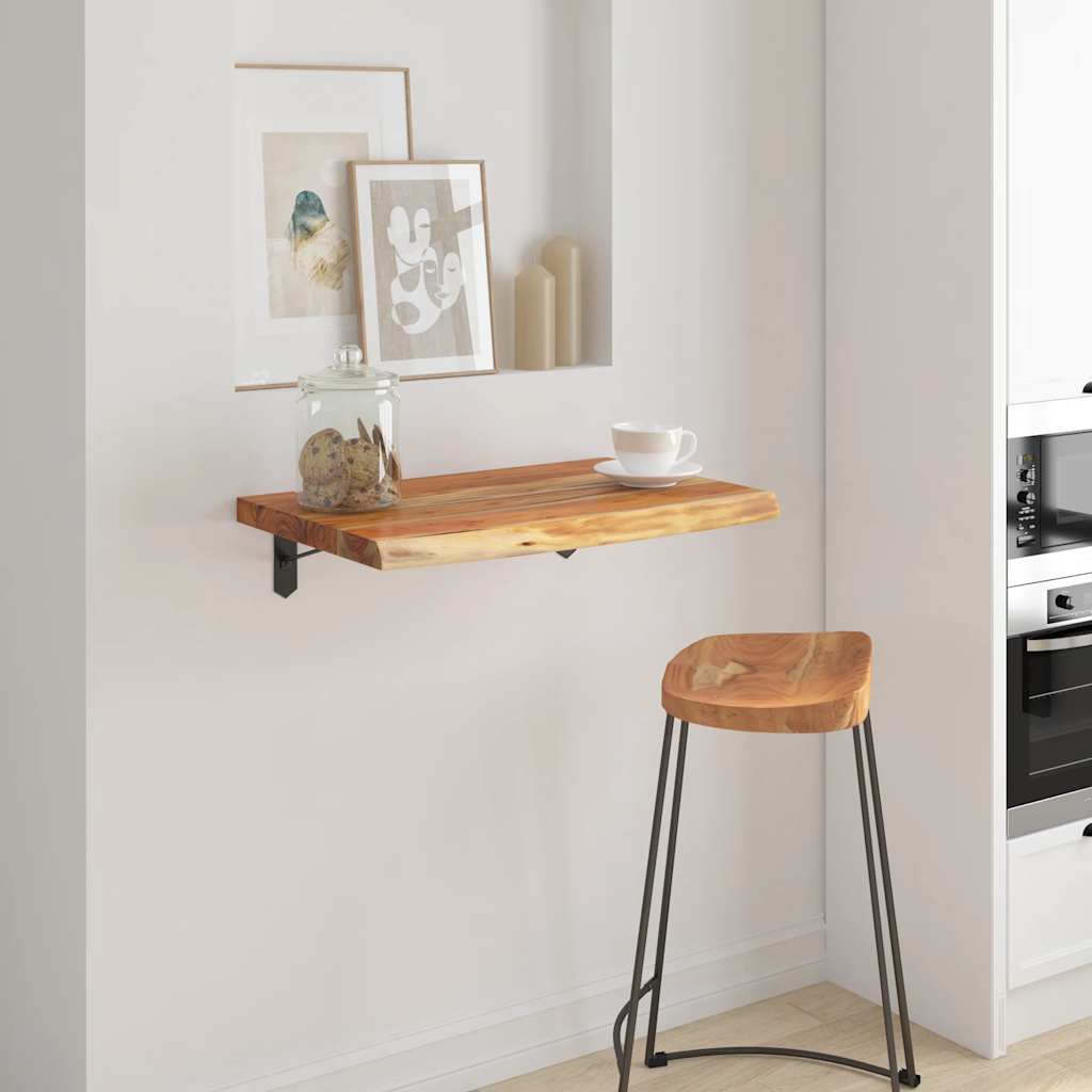 vidaXL Wall Shelf 50x40x2.5 cm Rectangular Solid Wood Acacia Live Edge 1