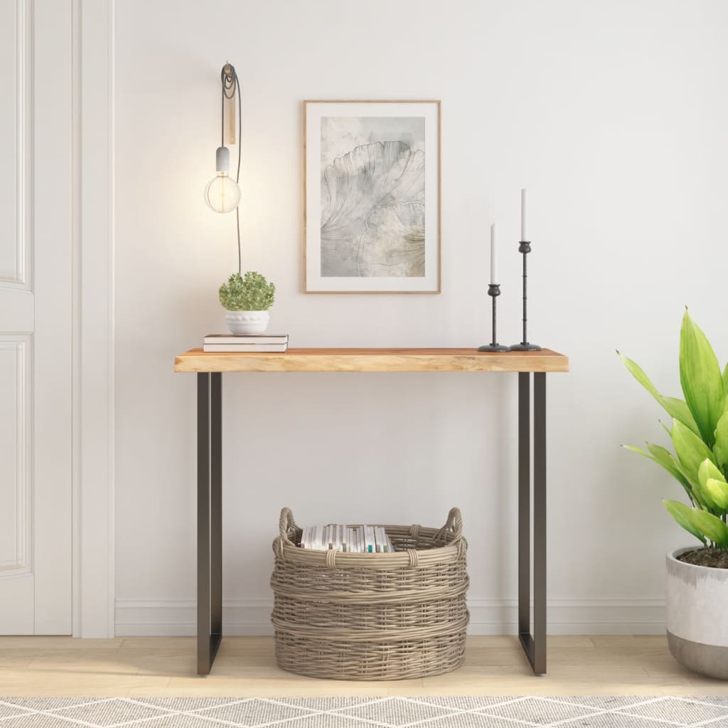 vidaXL Table Top 100x40x2.5 cm Rectangular Solid Wood Acacia Live Edge 1