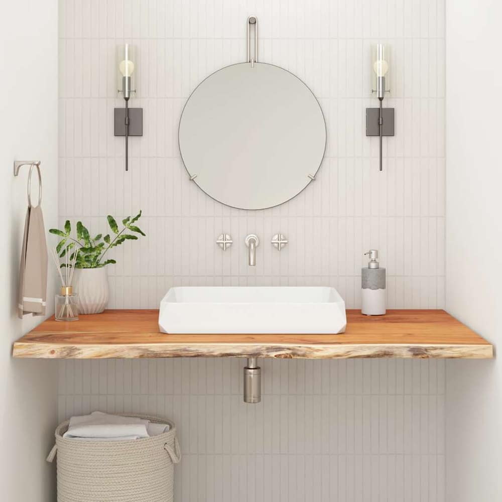 Bathroom Countertop 60x60x2.5 cm Square Solid Wood Acacia Natural Solid Acacia Wood 90 cm