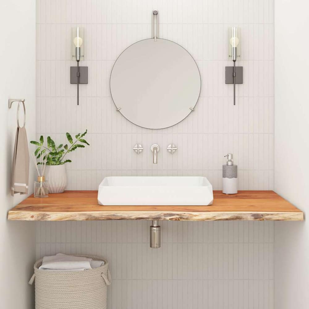 Bathroom Countertop 60x60x2.5 cm Square Solid Wood Acacia Natural Solid Acacia Wood 140 cm