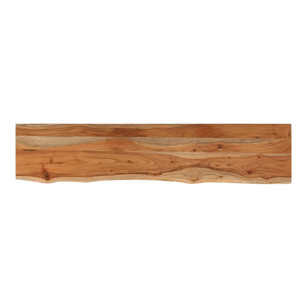 Wall Shelf Rectangular Solid Wood Acacia Live Edge Natural Height 3.8 cm Solid Acacia Wood Depth 20 cm 120 cm