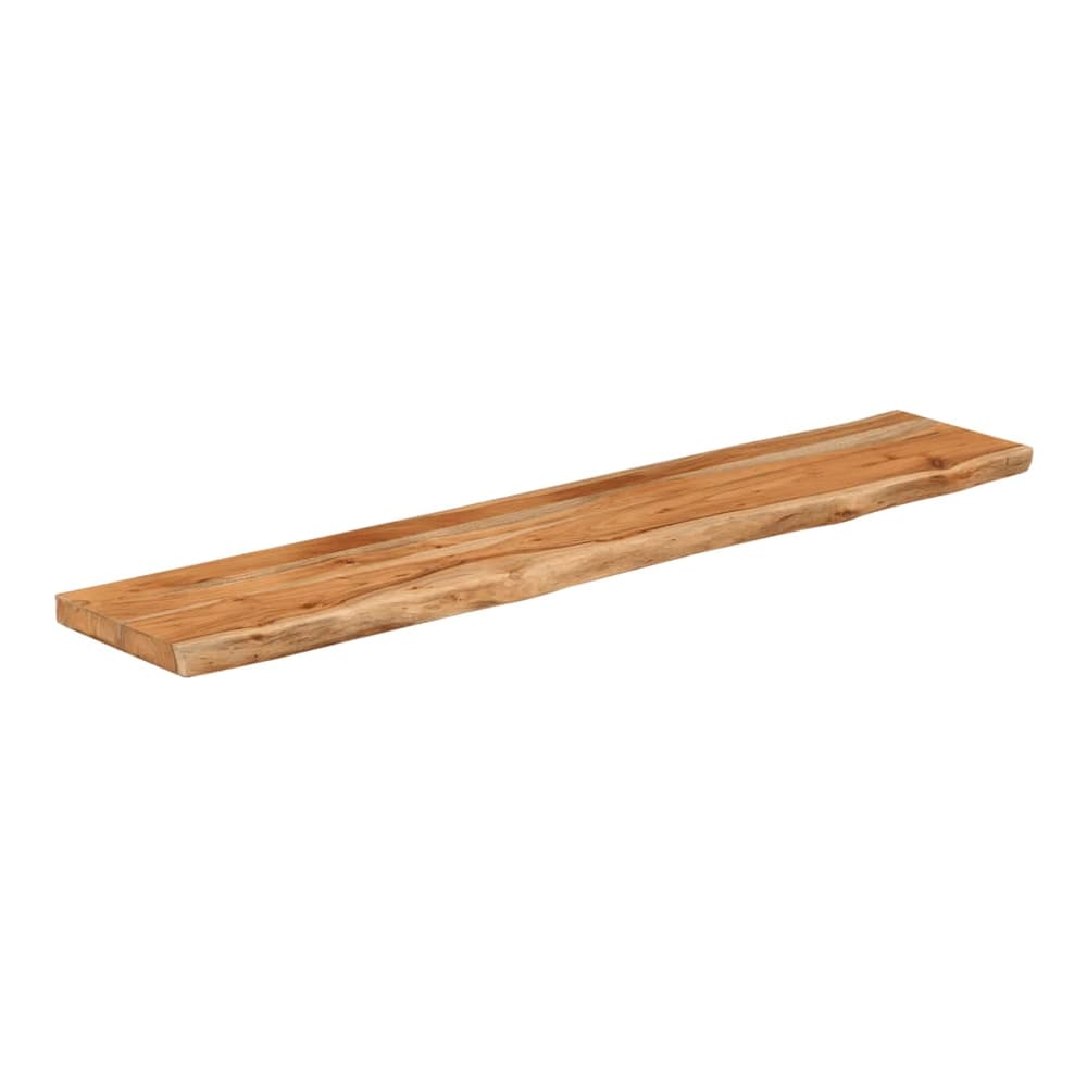 Wall Shelf Rectangular Solid Wood Acacia Live Edge Natural Height 3.8 cm Solid Acacia Wood Depth 20 cm 120 cm