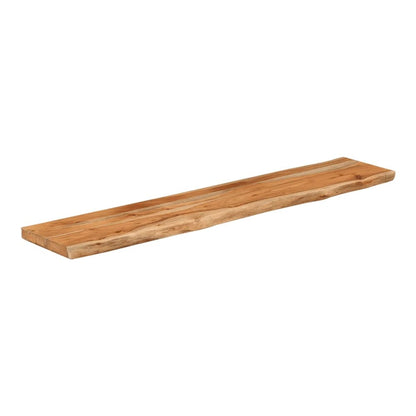 Wall Shelf Rectangular Solid Wood Acacia Live Edge Natural Height 3.8 cm Solid Acacia Wood Depth 20 cm 120 cm