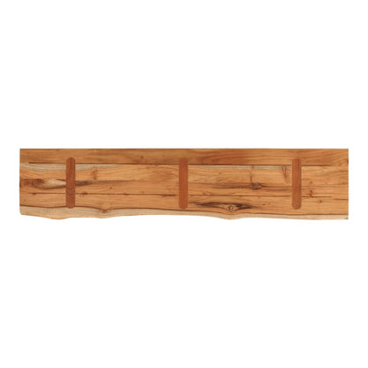 Wall Shelf Rectangular Solid Wood Acacia Live Edge Natural Height 3.8 cm Solid Acacia Wood Depth 20 cm 120 cm