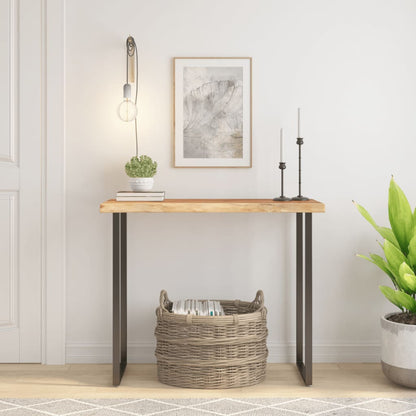 vidaXL Table Top 90x40x3,8 cm Rectangular Solid Wood Acacia Live Edge 1