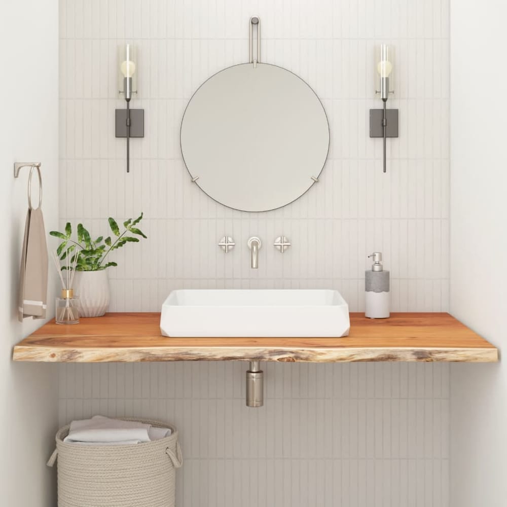 Bathroom Countertop 60x60x2.5 cm Square Solid Wood Acacia Natural Solid Acacia Wood 120 cm