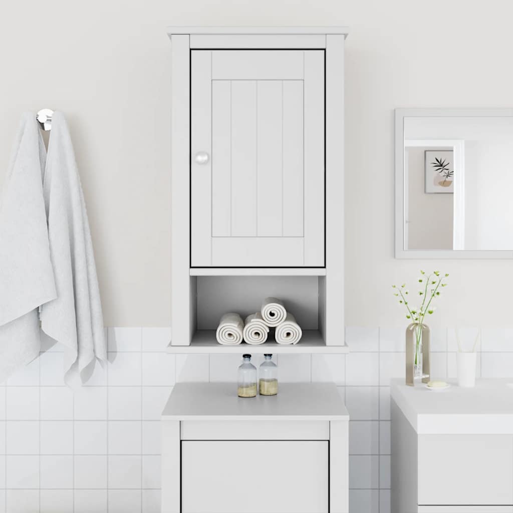 Bathroom Wall Cabinet "BERG" 69,5x27x71,5 cm Solid Wood White
