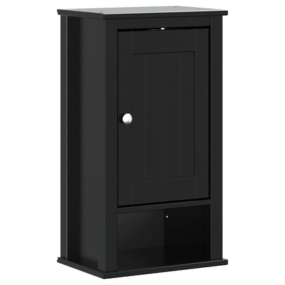 Bathroom Wall Cabinet "BERG" 69,5x27x71,5 cm Solid Wood Black