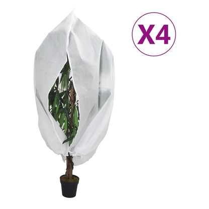 vidaXL Plant Fleece Covers with Zip 70 g/m² 1x1.55 m White 4 pcs