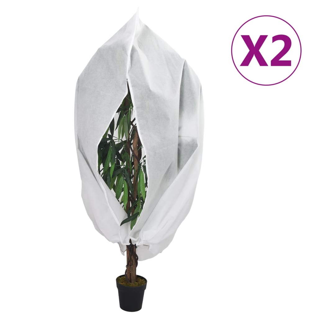 vidaXL Plant Fleece Covers with Zip 2 pcs 70 g/m² 3.93x3.5 m 1