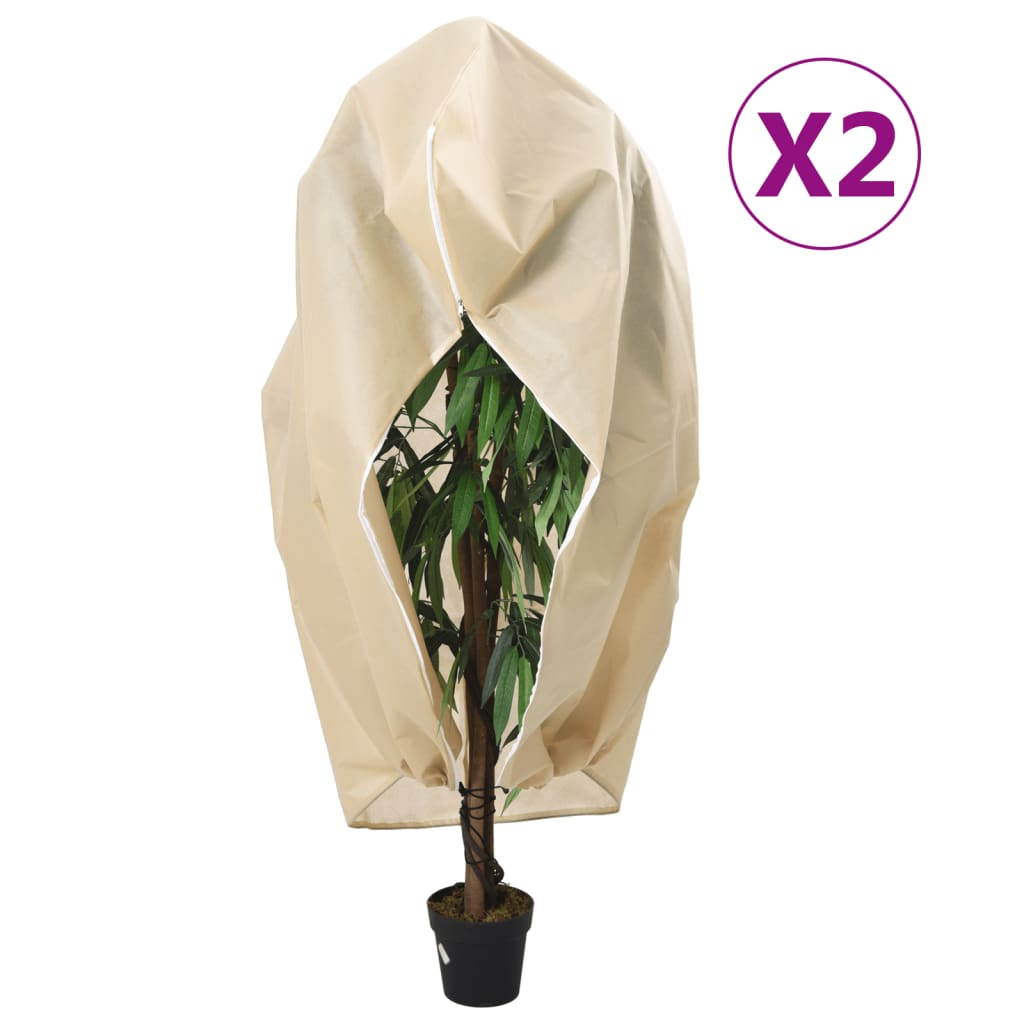vidaXL Plant Fleece Covers with Zip 2 pcs 70 g/m² 3.93x3 m 1