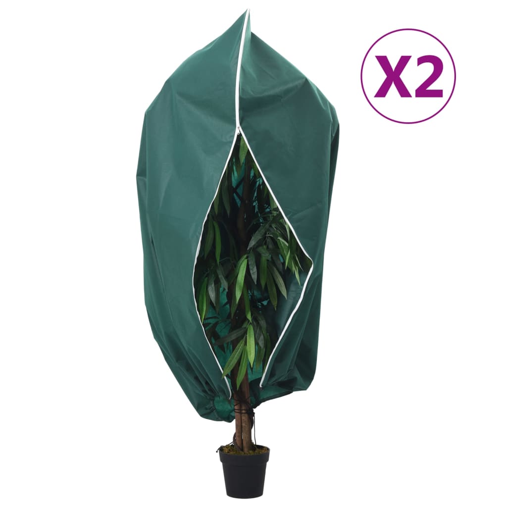 vidaXL Plant Fleece Covers with Zip 2 pcs 70 g/m² 3.93x3.5 m 1