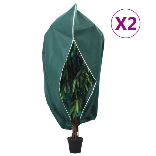 vidaXL Plant Fleece Covers with Zip 2 pcs 70 g/m² 3.93x3.5 m 1