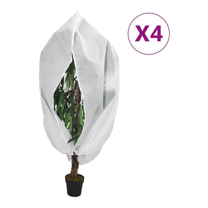 Plant Fleece Covers with Zip 70 g/m² 1x1.55 m White 4 pcs 3.14 m 2.5 m