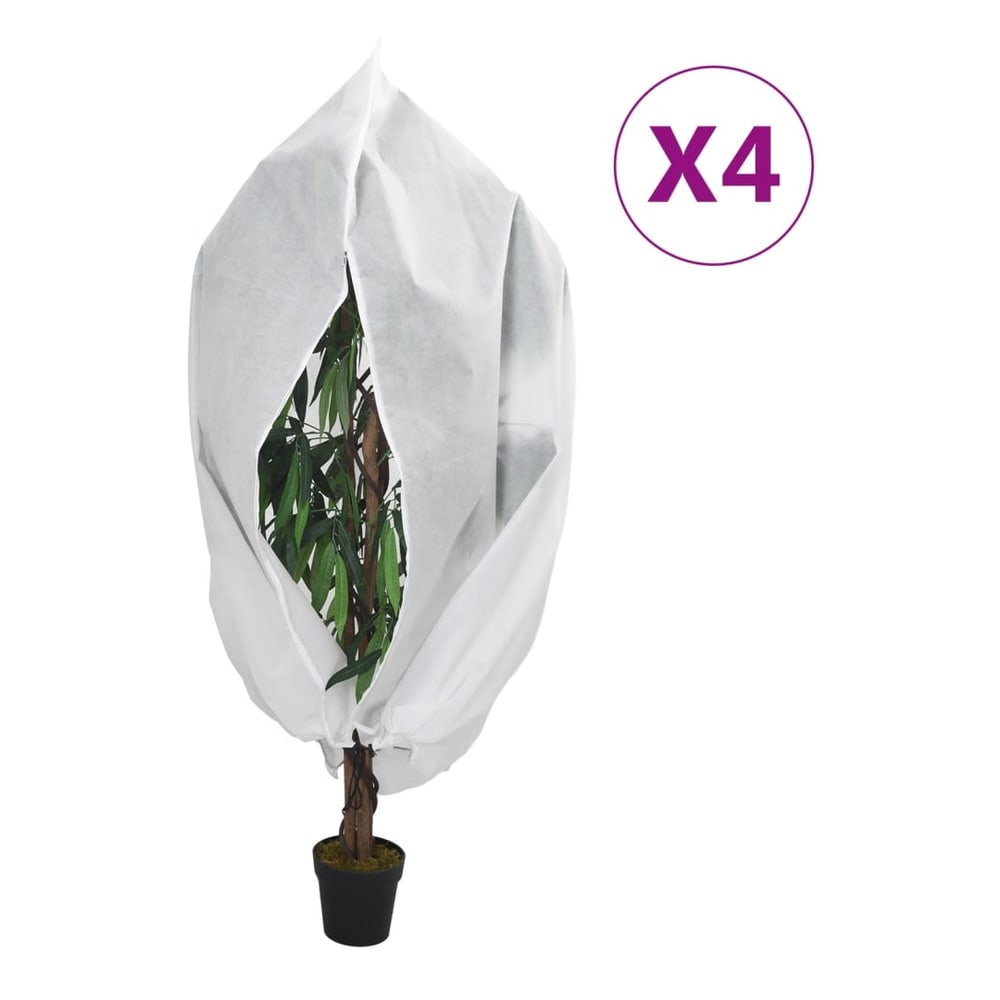 Plant Fleece Covers with Zip 70 g/m² 1x1.55 m White 4 pcs 3.93 m 3.5 m