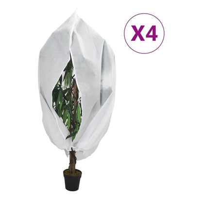 Plant Fleece Covers with Zip 70 g/m² 1x1.55 m White 4 pcs 3.93 m 3.5 m