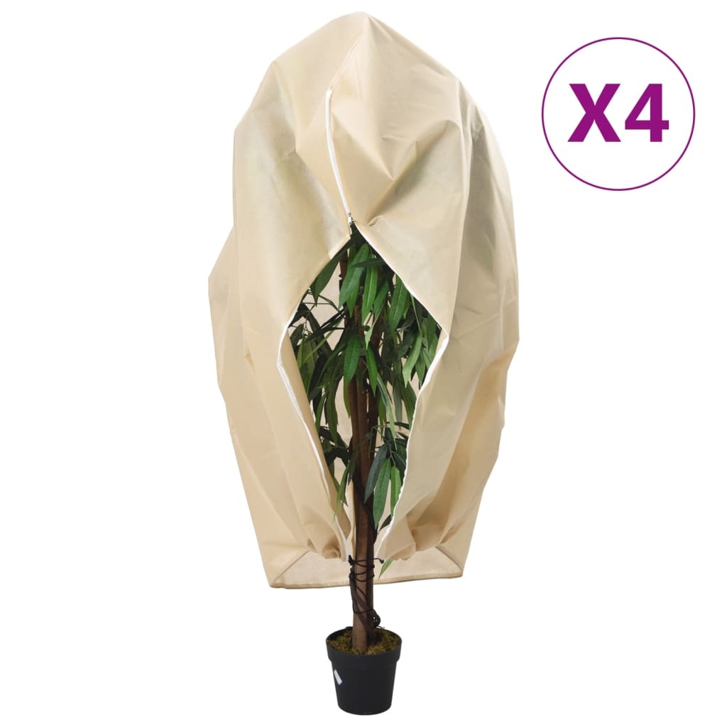 vidaXL Plant Fleece Covers with Zip 4 pcs 70 g/m² 2.36x2 m 1