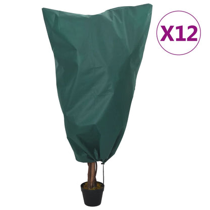 vidaXL Plant Fleece Covers with Drawstring 12 pcs 70 g/m² 0,8x1 m 1