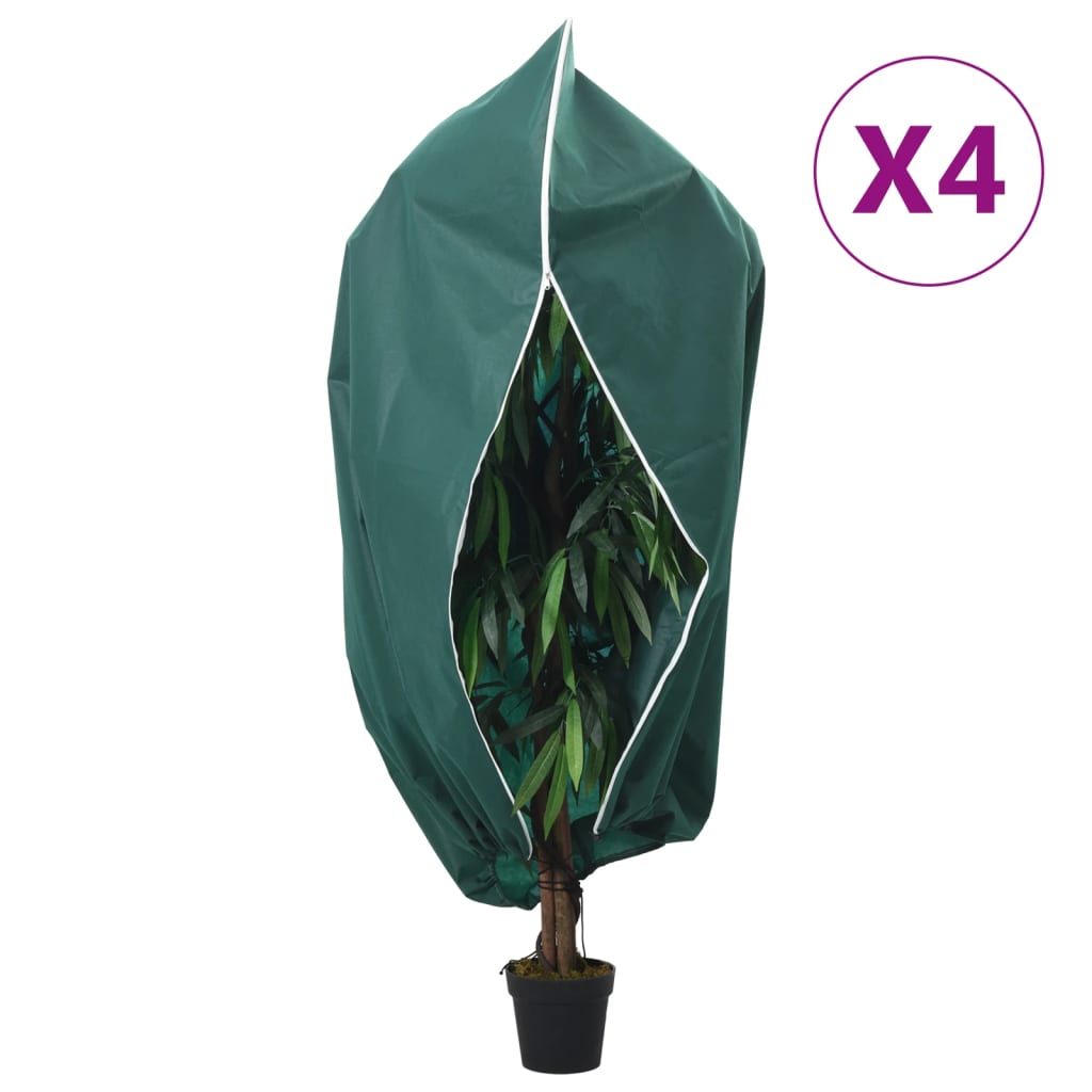 vidaXL Plant Fleece Covers with Zip 4 pcs 70 g/m² 2.36x2 m 1