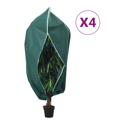 Plant Fleece Covers with Zip 70 g/m² 1x1.55 m Green 4 pcs 3.14 m 2.5 m
