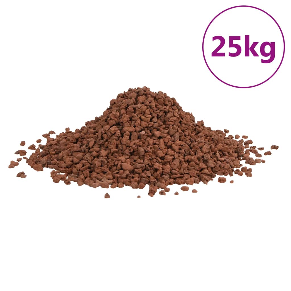 vidaXL Volcanic Rocks 25 kg Red 5-8 mm 2
