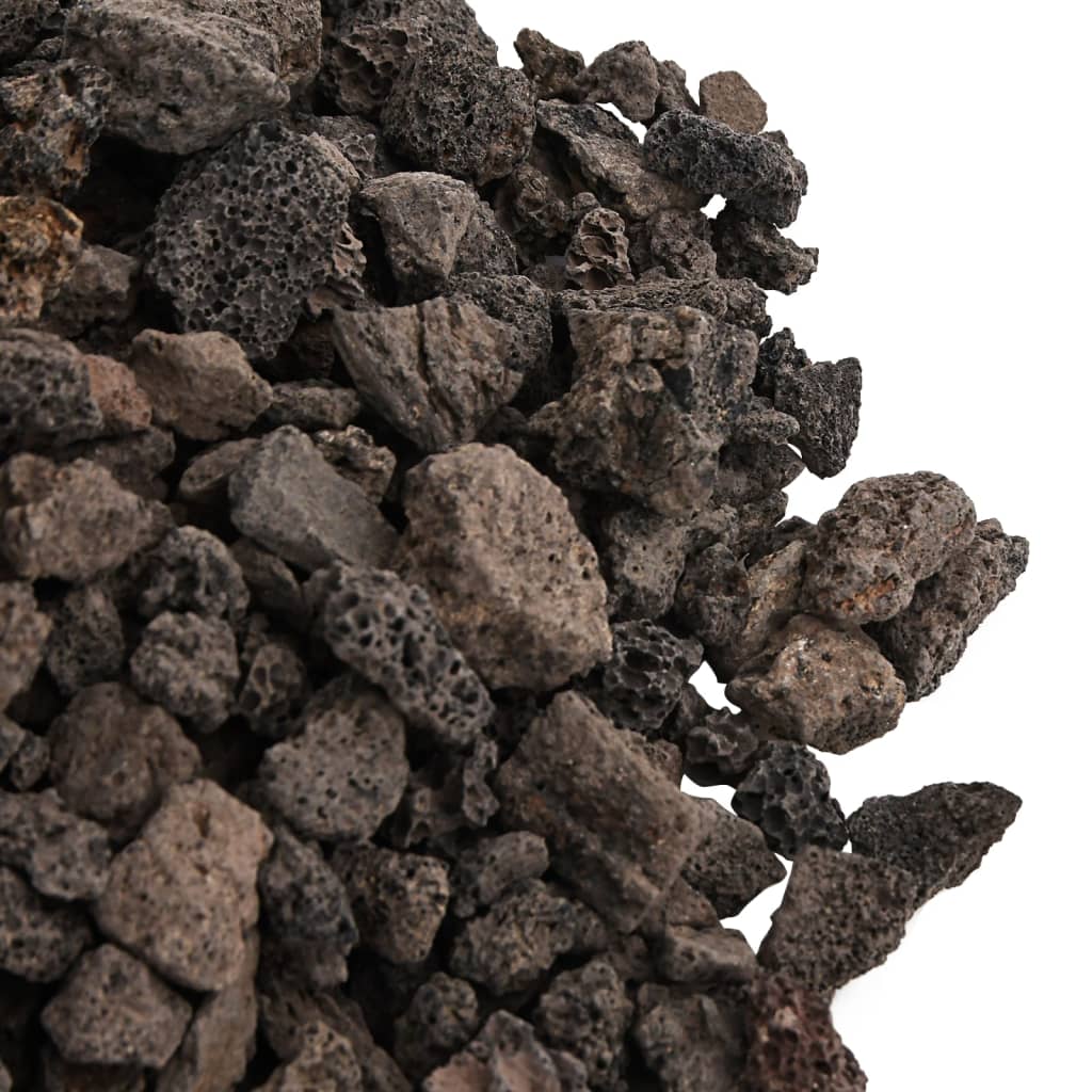 vidaXL Volcanic Rocks 25 kg Black 1-2 cm 5