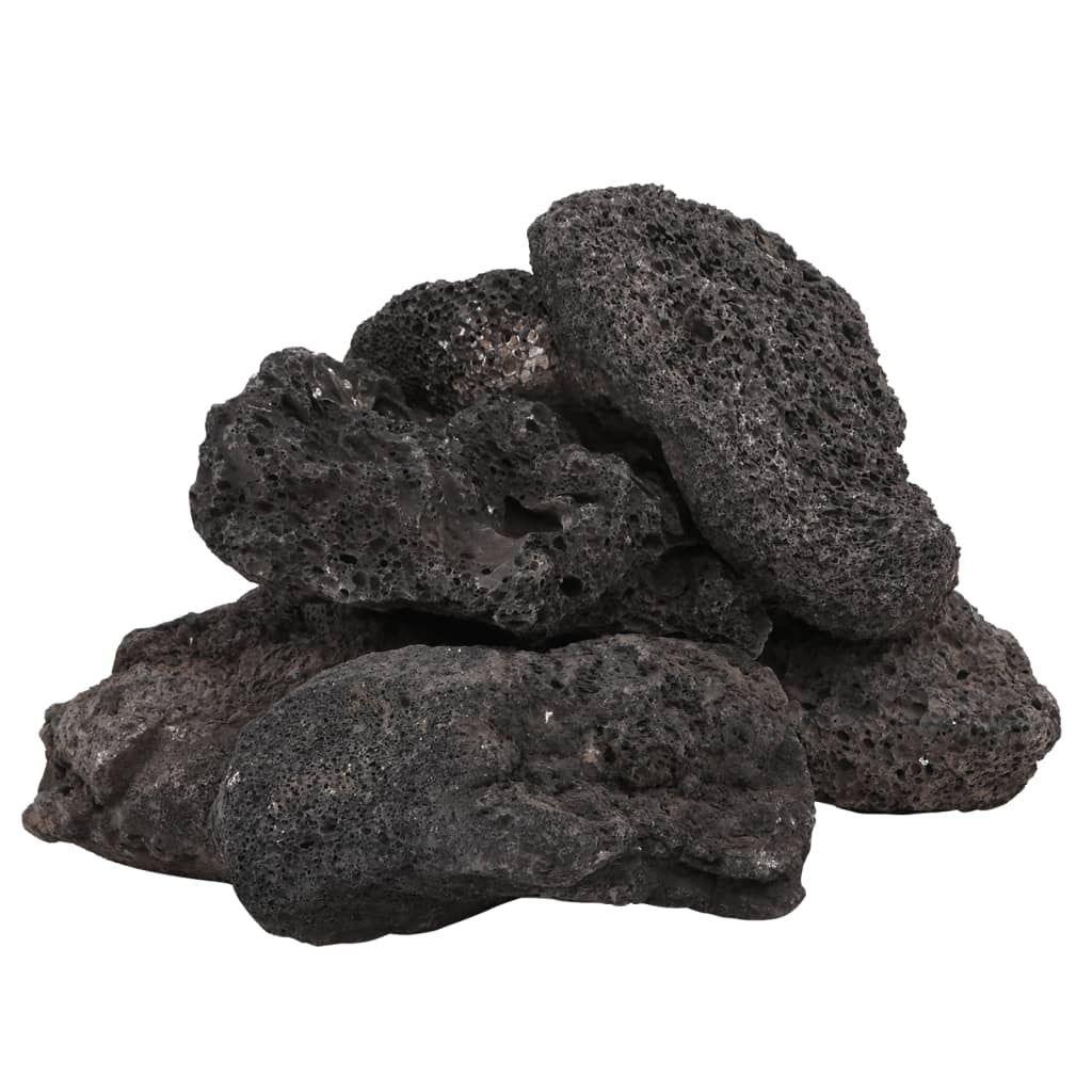 vidaXL Volcanic Rocks 25 kg Black 10-30 cm 3
