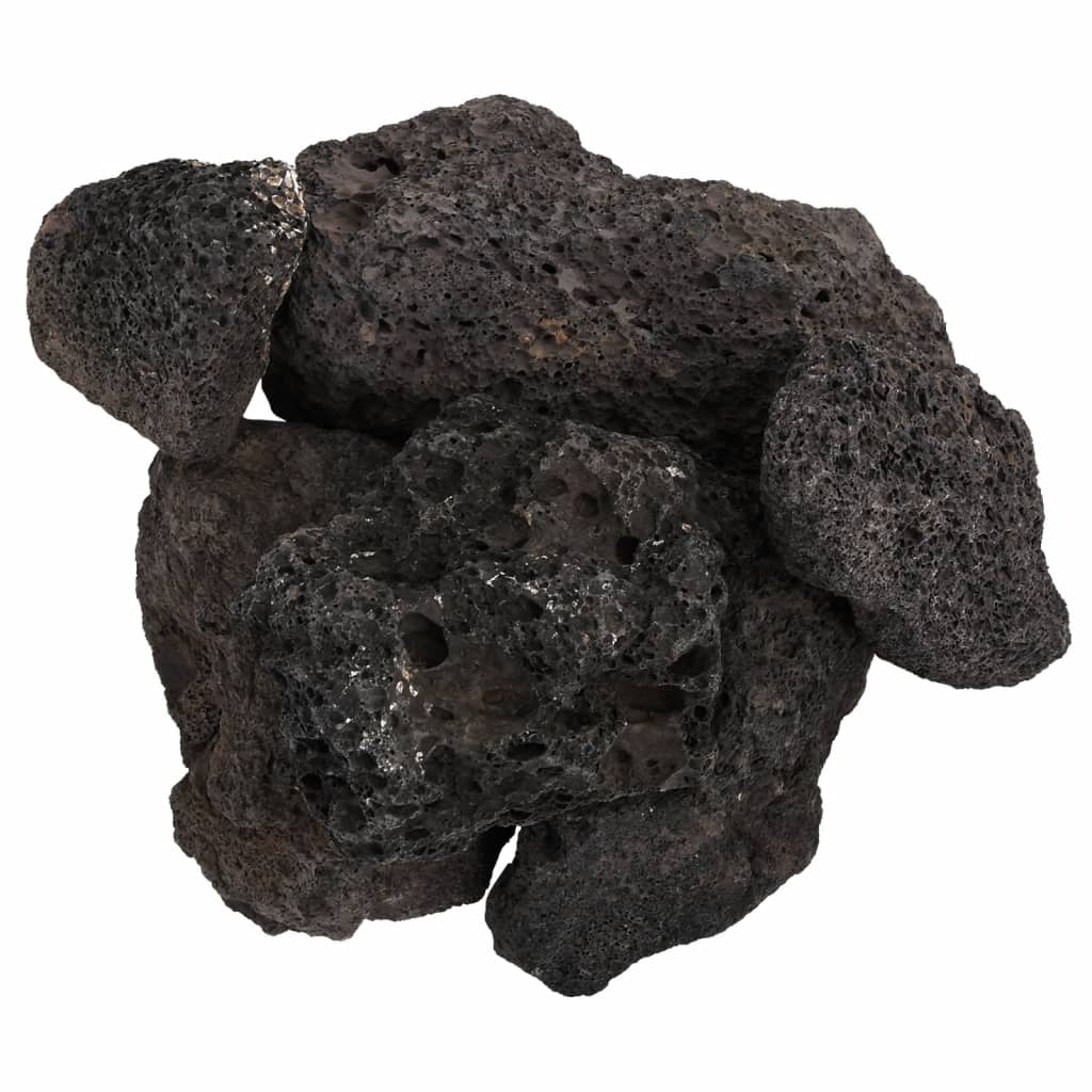 vidaXL Volcanic Rocks 25 kg Black 10-30 cm 4