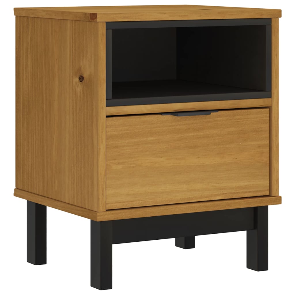 vidaXL Bedside Cabinet "FLAM" 40x35x50 cm Solid Wood Pine 2