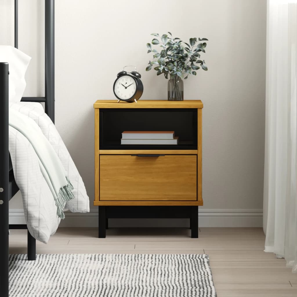 vidaXL Bedside Cabinet "FLAM" 40x35x50 cm Solid Wood Pine 1