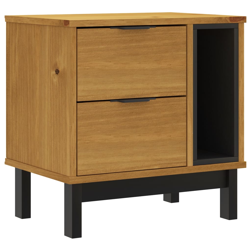 vidaXL Bedside Cabinet "FLAM" 49x35x50 cm Solid Wood Pine 2