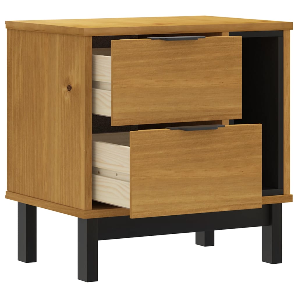 vidaXL Bedside Cabinet "FLAM" 49x35x50 cm Solid Wood Pine 4