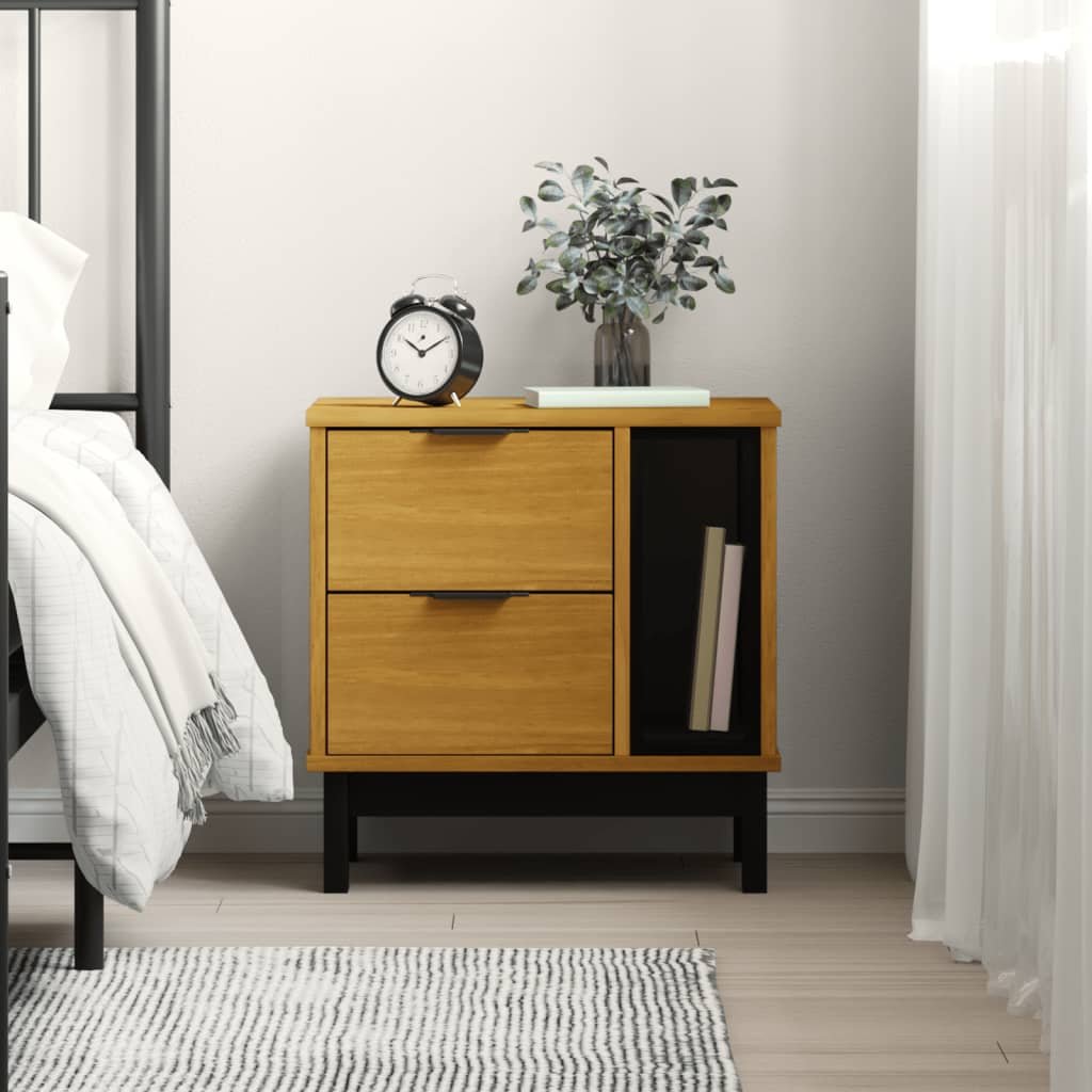 vidaXL Bedside Cabinet "FLAM" 49x35x50 cm Solid Wood Pine 1